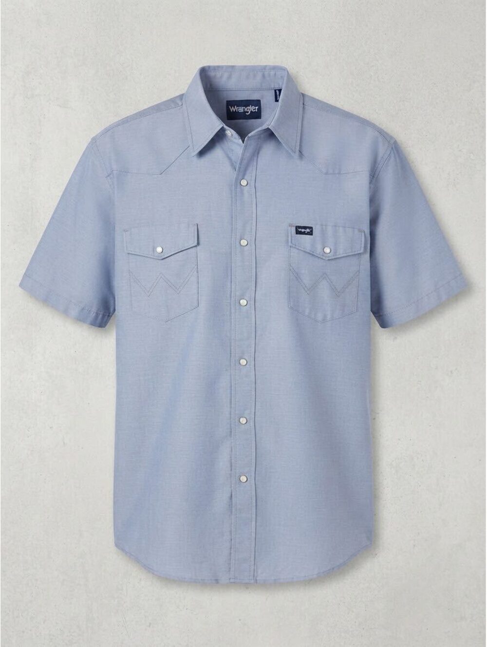Wrangler Men's Blue Short Sleeve Western Pearl Snap Shirt Size 18 2XL